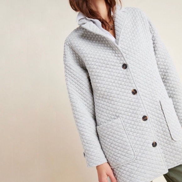 Anthropologie Jackets & Blazers - wT Anthropologie Mairead Quilted gray coat size L
